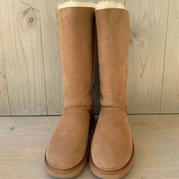 UGG BAILEY BOW TALL 2 CHESTNUT BOOTS WOMENS US 7 NIB - Picture 4 of 10